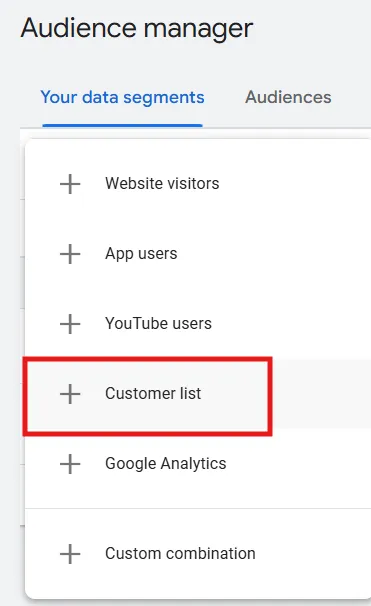 customer list google ads