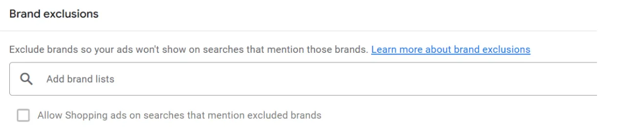 brand exclusions pmax