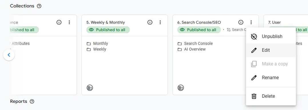 google analytics navigation menu