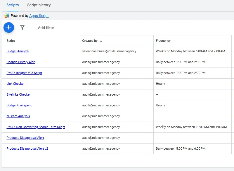 app scripts