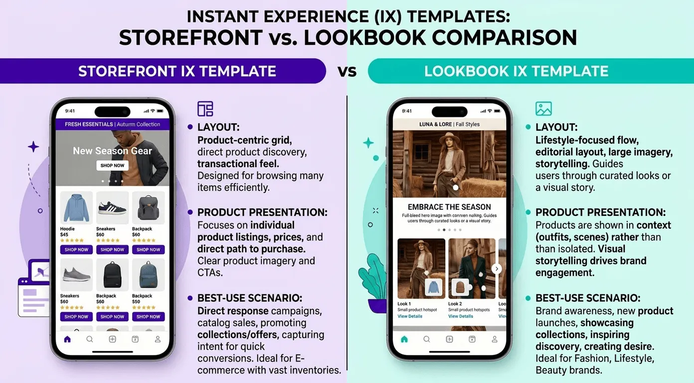 instant experience storefront vs lookbook