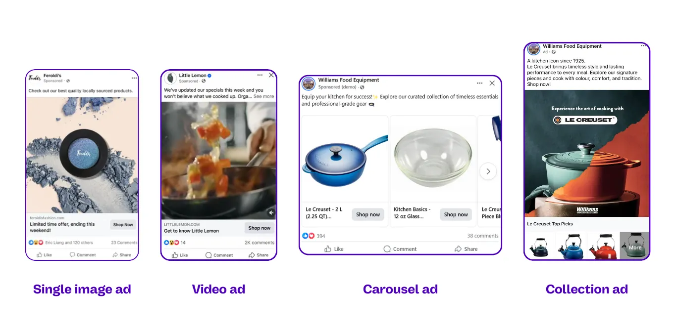types of social ads