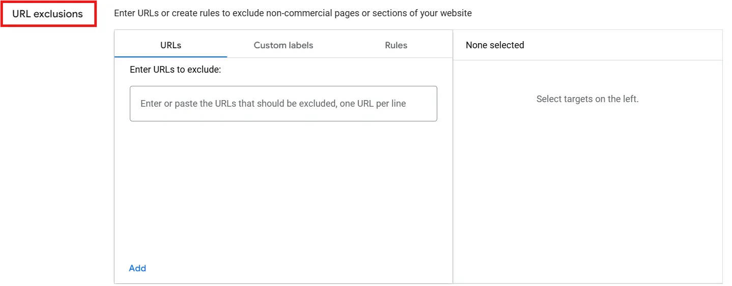 ai max url exclusion