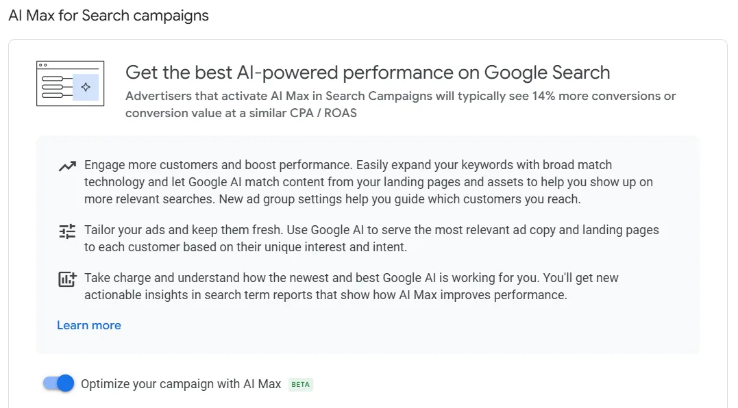 ai max for search campaigns