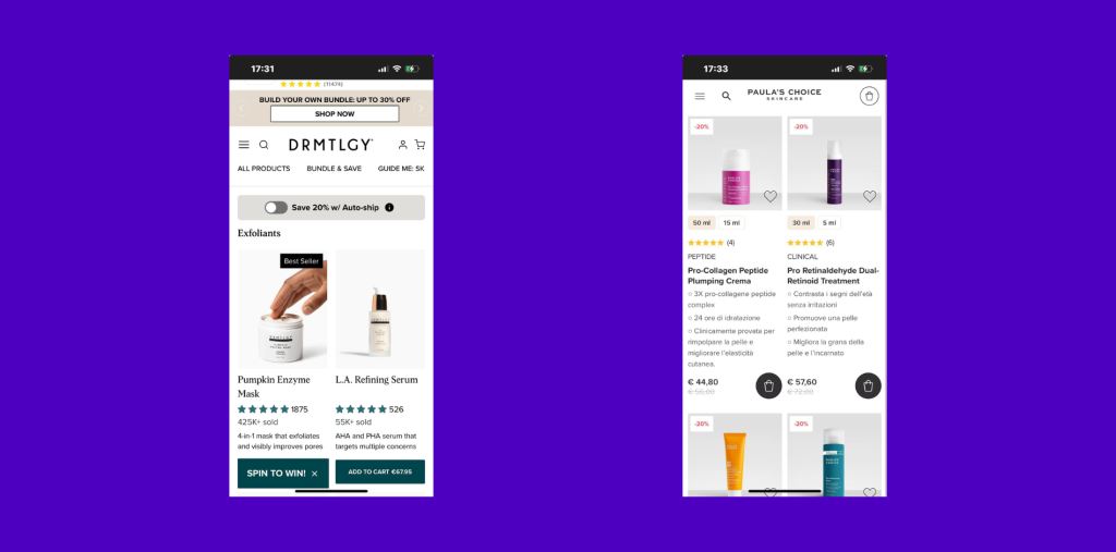 product cards